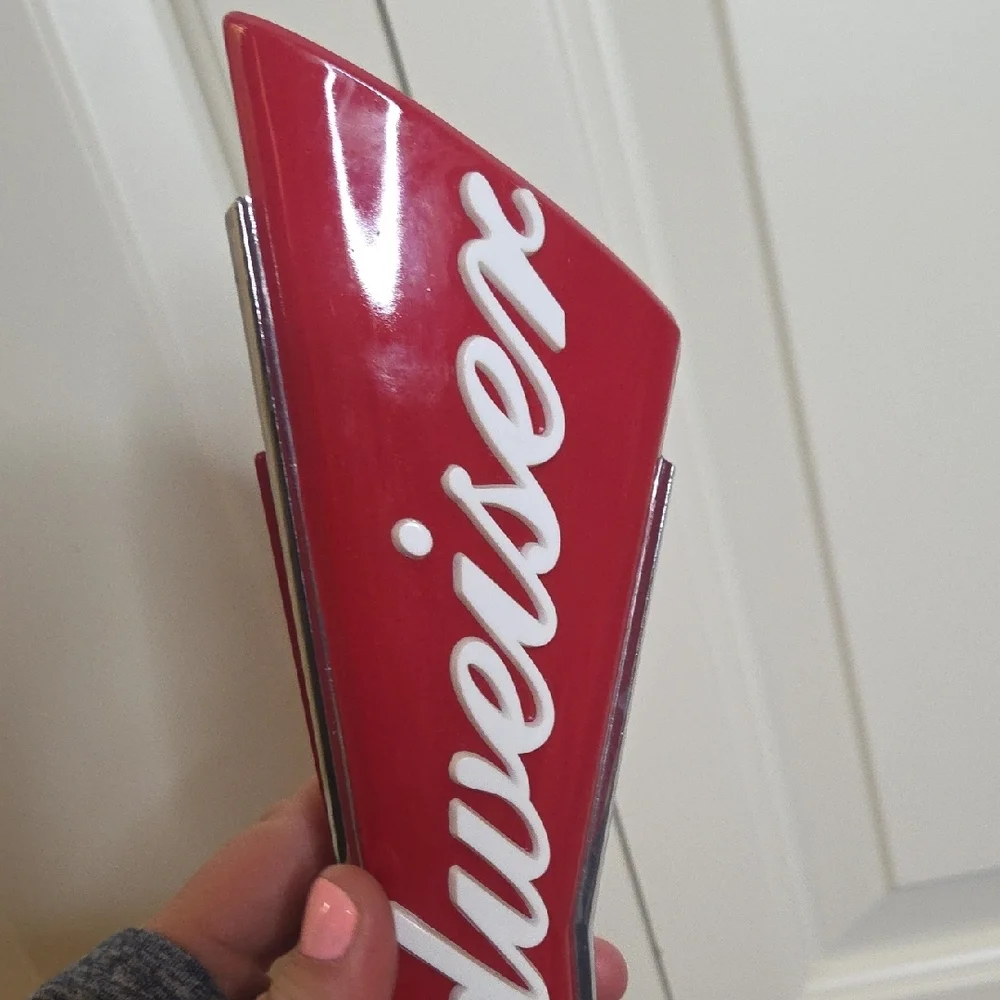 Budweiser Red and Silver Tap Handle